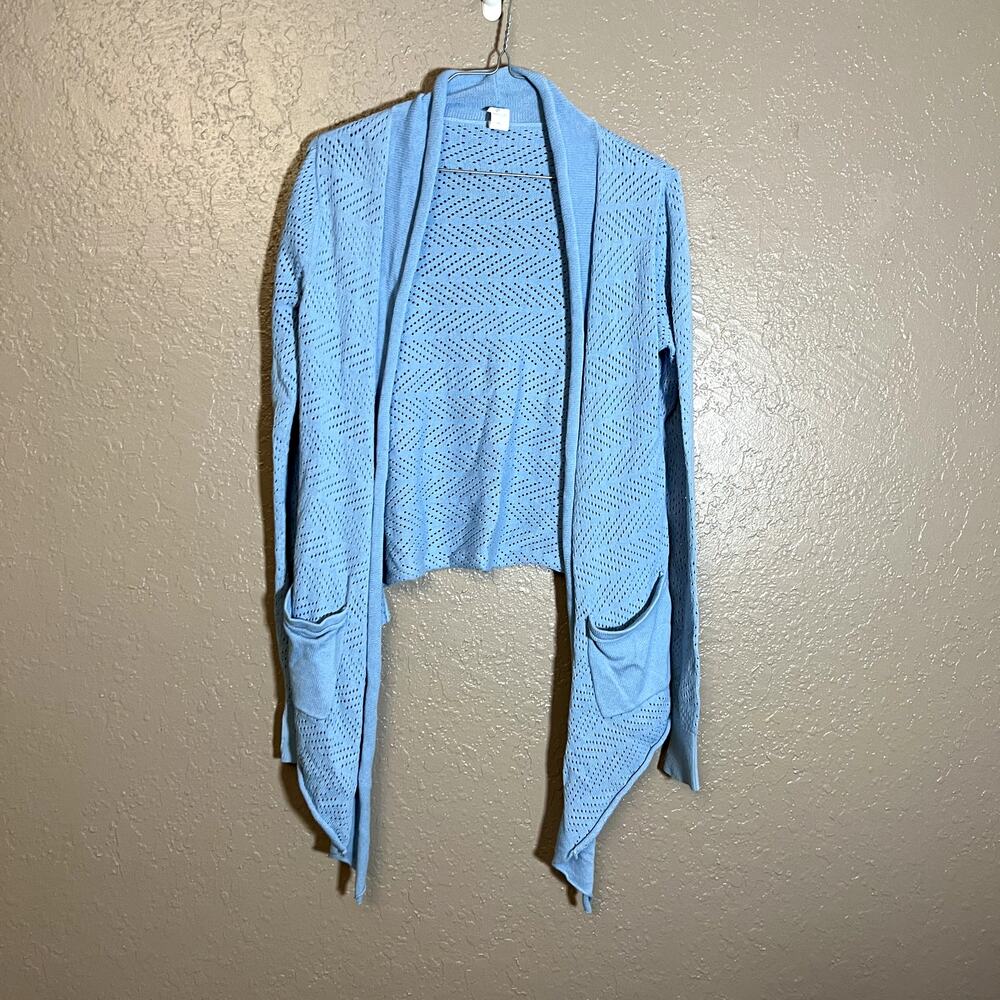 Ivviva open front cardigan sweater blue 14